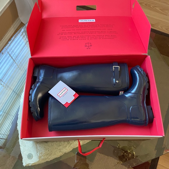 ☔️🆕 CLASSIC HUNTER BOOT GLOSS NAVY BLUE☔️ - Picture 9 of 13